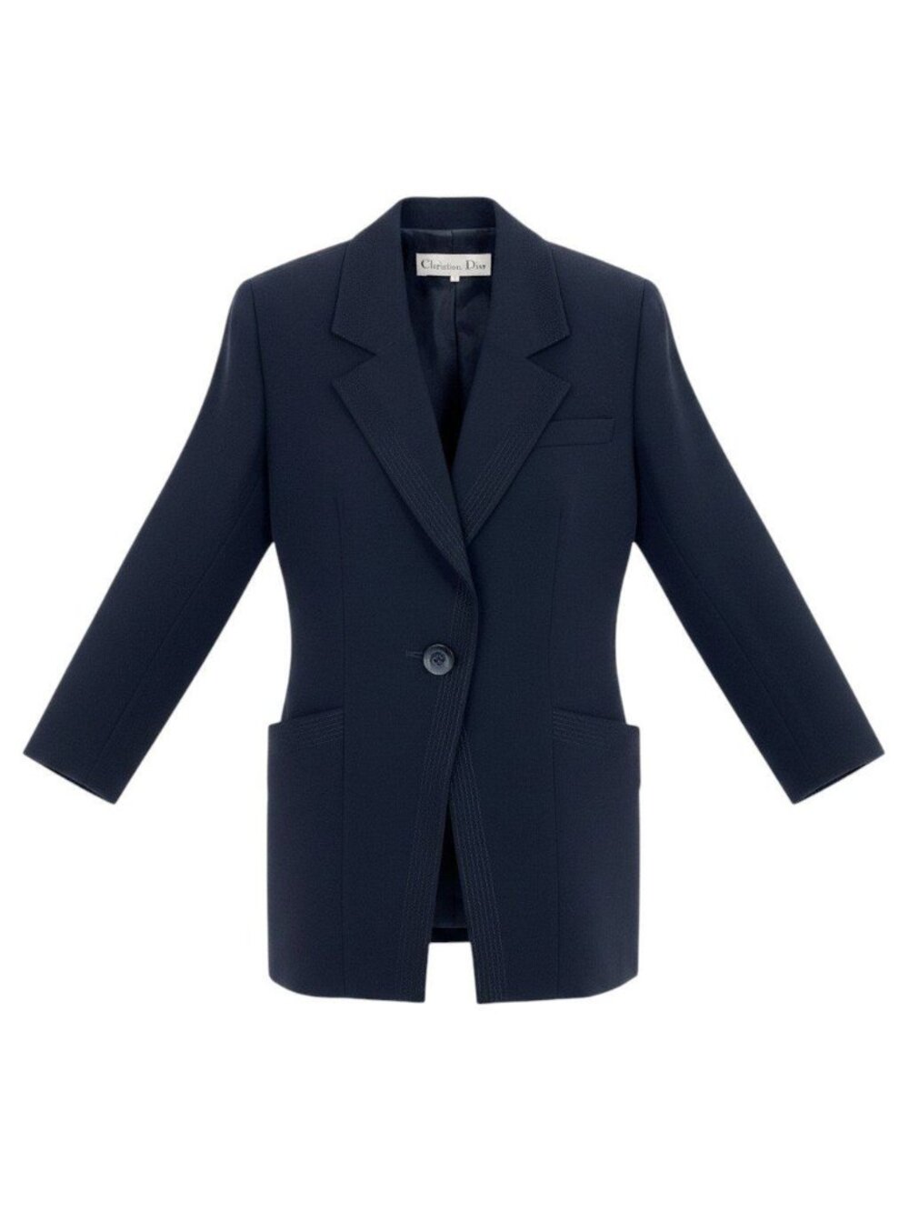 Dior Tailored Jacket Blazer Dark ―navy Wool M